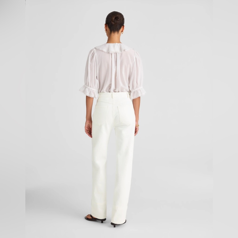 Madewell The Cleo Straight Jean - Rigid Size 26 White - Picture 4 of 8